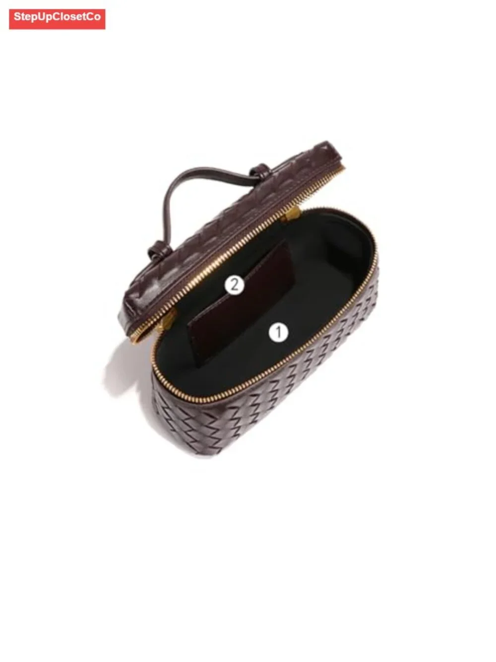 Womens Woven Leather Crossbody Bag Top Handle Handbag Satchel